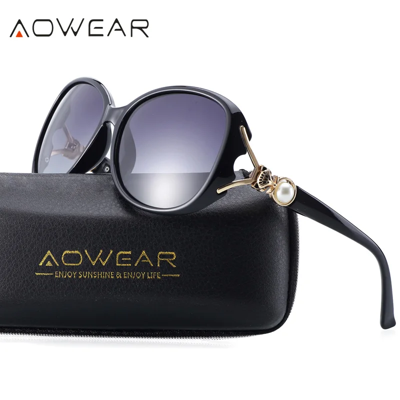 

AOWEAR HD 2017 Luxury Vintage Women Sunglasses Female Unique Fox Head With Pearl Sun Glasses Lady Outdoor Shades Eyeglasses
