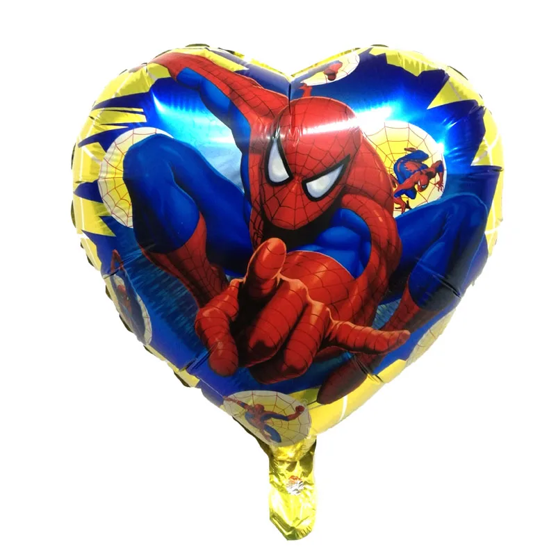 

Free Shipping New Heart-shaped Children's toys, birthday party Spider man automatic sealing foil balloons wholesale round