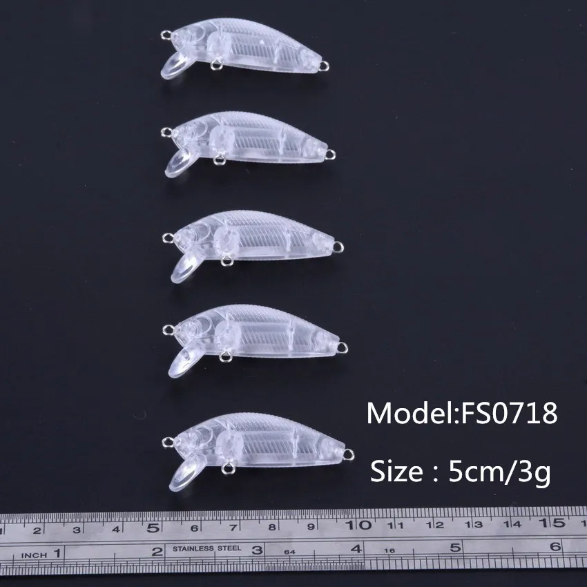 5 шт. виды пустых воблеров-гольян Vib, Неокрашенная жесткая наживка, приманка для рыбалки, тела, снасти, жесткие рыболовные приманки