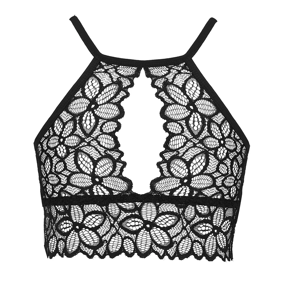 Sexy Women Lace Bralette Wireless Bra Neck Comfortable Full Cup Backless Underwear 2018 Fashion Wire Free Lingerie Brasier Mujer