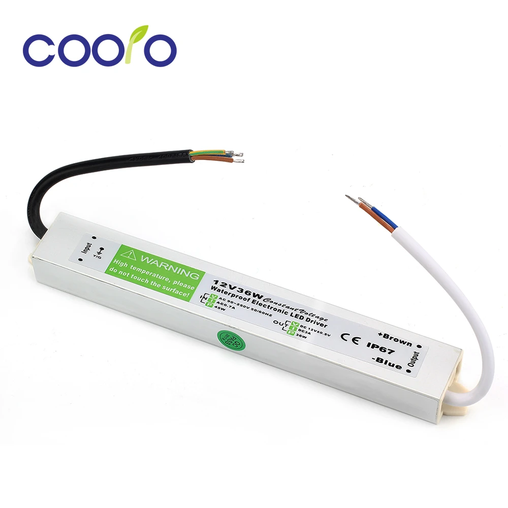 Dc 12v 36w 3a Waterproof Ip67 Electronic Led Driver Outdoor Use Power Supply Led Strip Transformers Adapter Free Shipping Transformer Adapter Led Strip Transformer12v 36w Aliexpress
