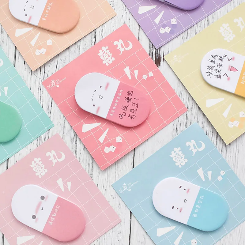 

Cute Kawaii Cartoon Creative Pill Memo Pad N Times Sticky Note Paper Korean Stationery Planner Stickers Notepads School Office