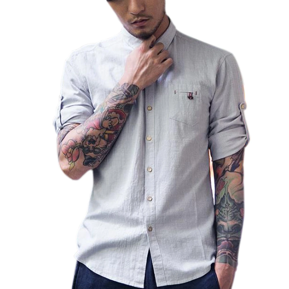 New Men's Shirts Half Sleeve Designer Solid Plus Size Casual Imitation