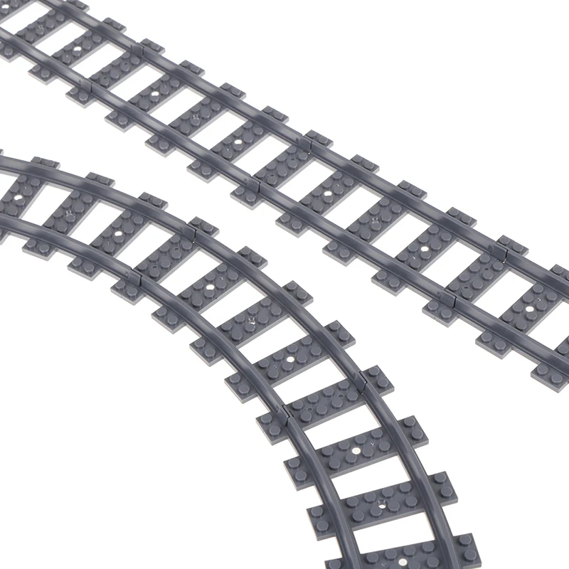 

10Pcs/Lot City Trains Rail Straight & Curved Rails Train Track Building Blocks Set Compatible Bricks Model Kids Toys