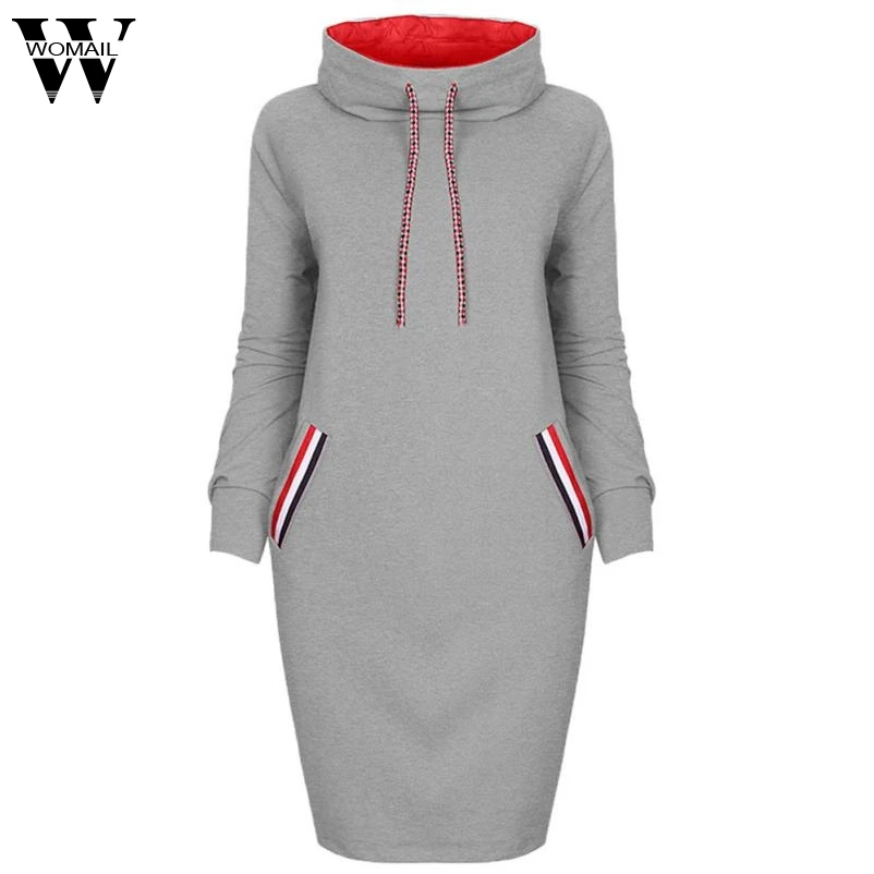 

WOMAIL 2017 Women Dress Tracksuit Hoodie Mini Dresses Zipper Pullovers Winter Hoodie-Dresses Casual Elegant Cheap Clothes Sept28