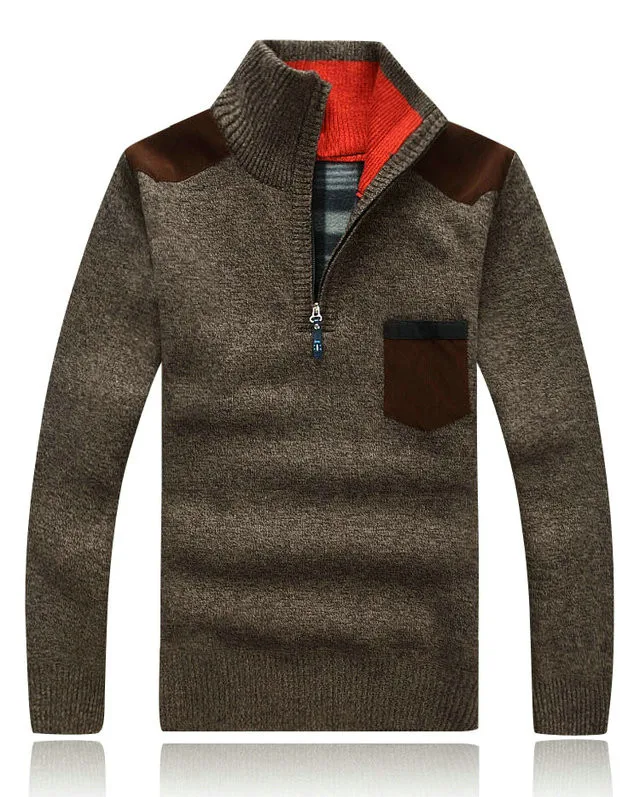 Новинка осень зима мужские вязаные свитера Кардиган Повседневный теплый шерстяной пуловер для мужчин - Цвет: coffee