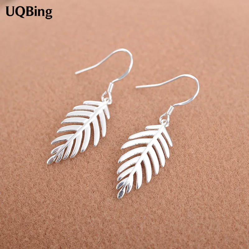 

2017 New Design 925 Sterling Silver Drop Earrings Leaves Earrings For Women Free Shipping Brincos