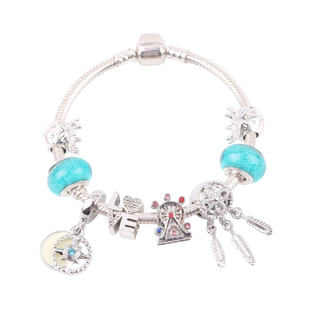

Couqcy Cute Ferris Wheel Beads Small Fresh Style DIY Suitable for Women Bracelet Jewelry Gifts Preferred European Charm