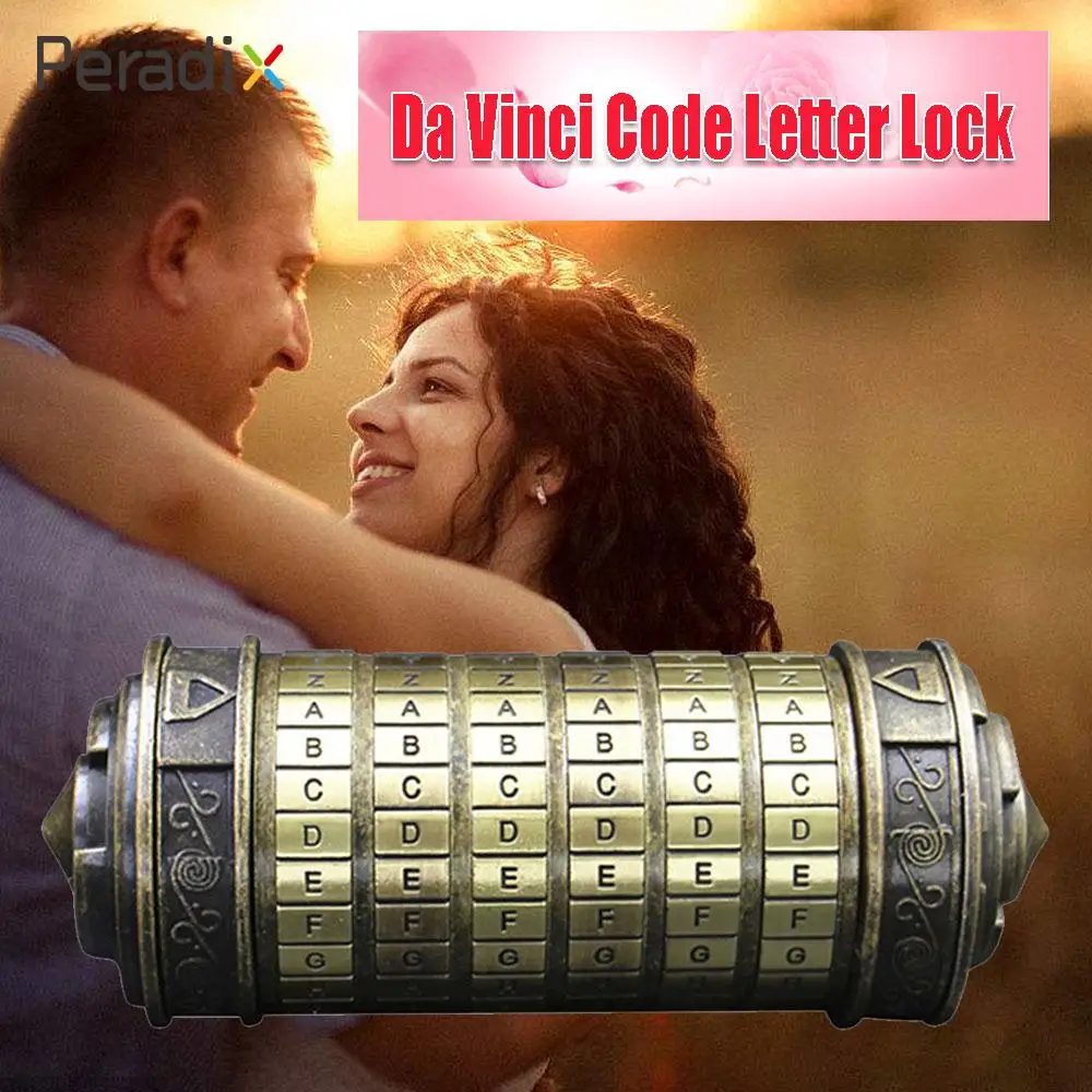 

Da Vinci Code Cylinder Lock Holiday Alphabet Lock Creative Da Vinci Magical Metal Props