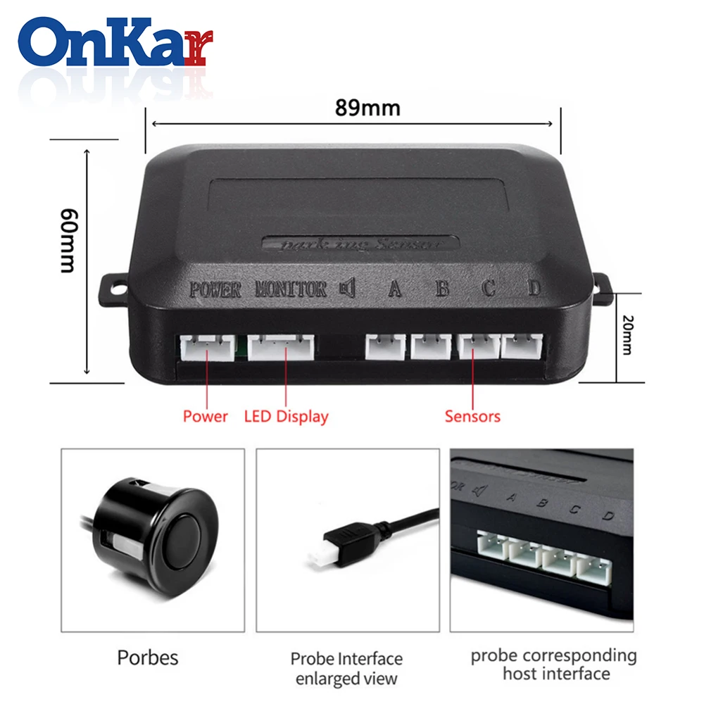 ONKAR Parktronics автомобильные парковочные датчики светодиодный светодиодная система
