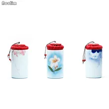 NOOLIM Longquan Celadon ручная роспись чайная банка упаковочная коробка керамический чайный Caddy маленький мини портативный герметичный резервуар для хранения чайный набор