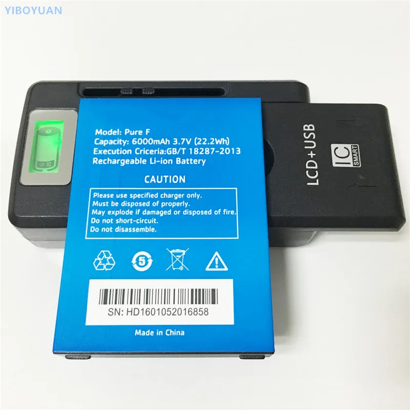 

3.7V 6000mAh Pure F For Highscreen Boost2 Battery + SS-8 Charger