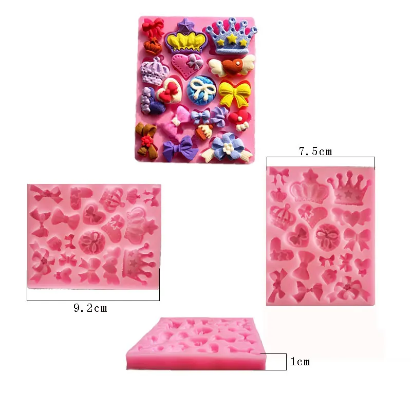 

Food Grade Silica Gel Chocolate Cake Sugar Mould Bowknot Crown Cake Cookies Baker Maker
