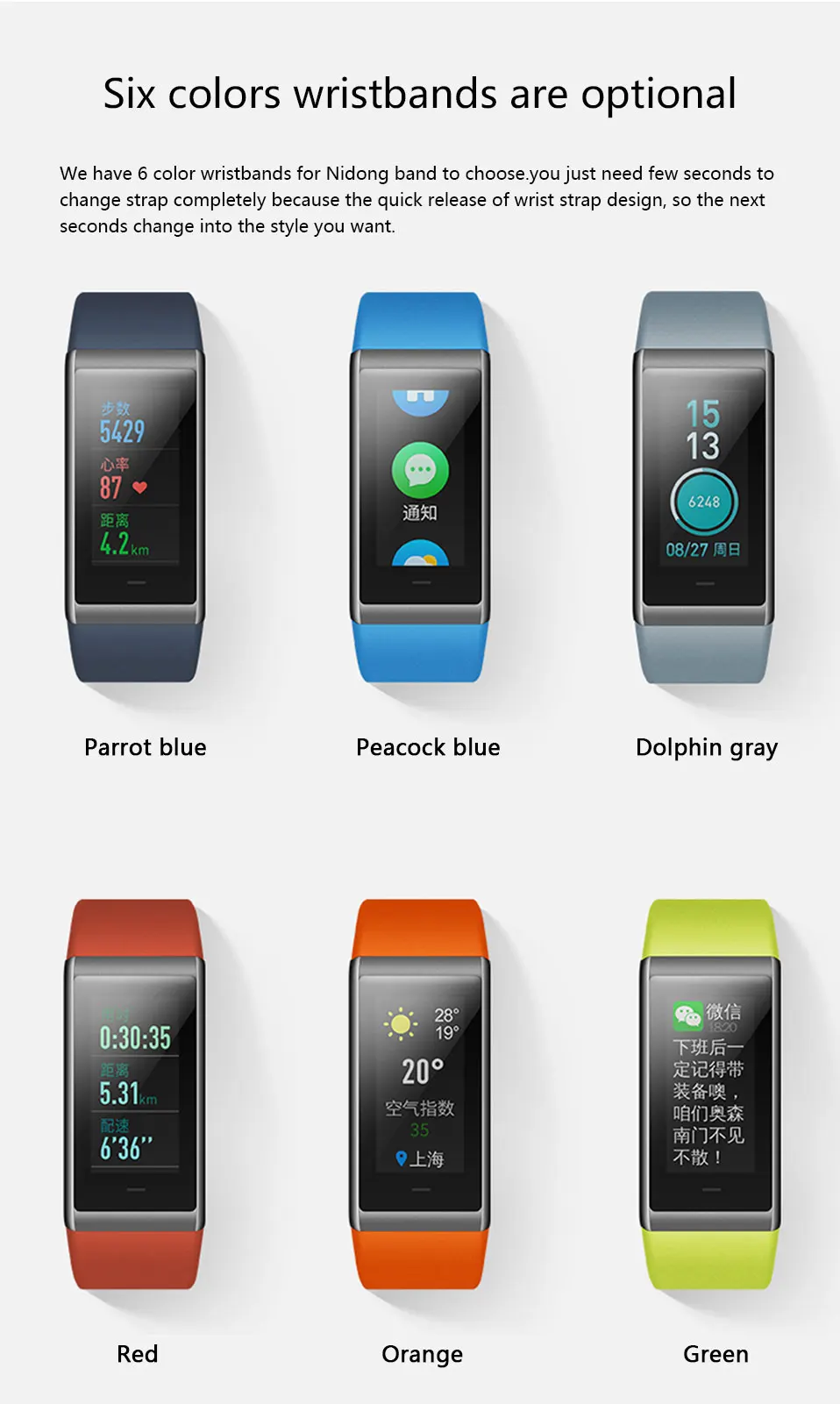 ORIGINAL XIAOMI HUAMI AMAZFIT MIDONG BAND COLOR SMART WRISTBAND 10