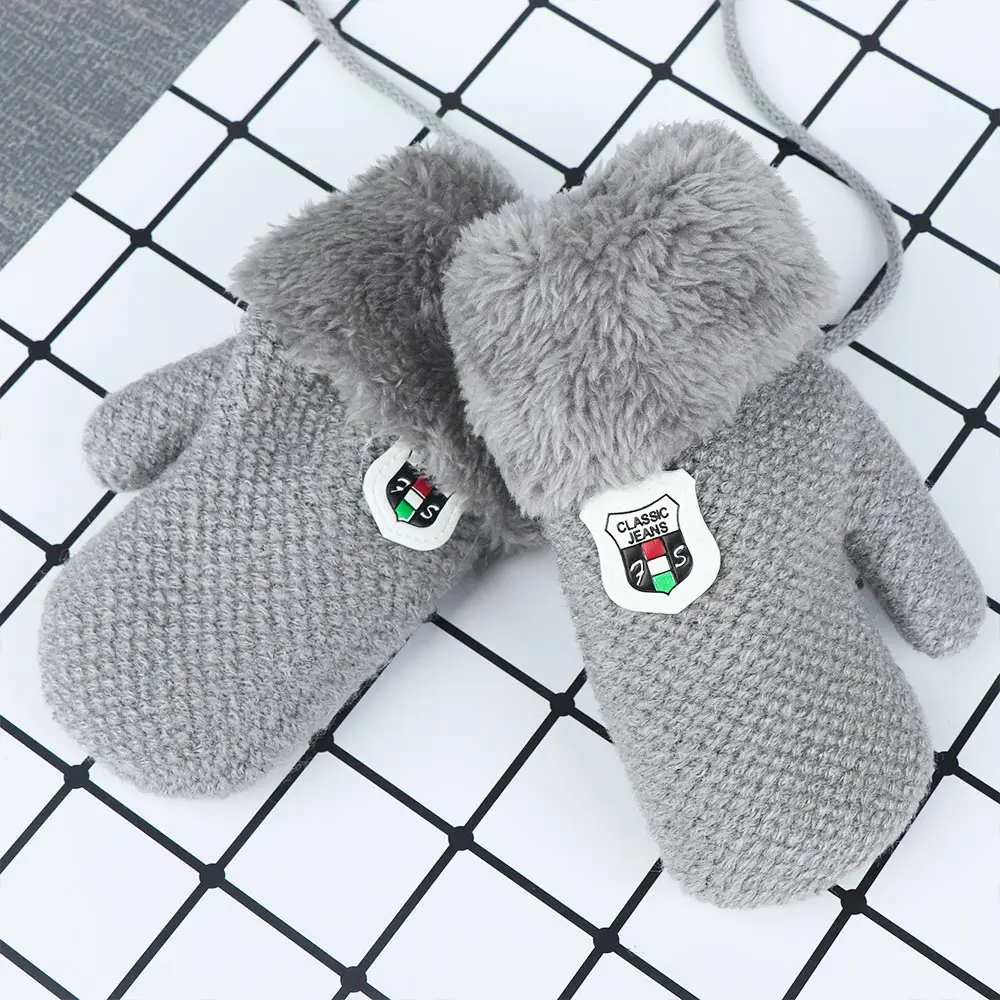 Лидер продаж, зимние вязаные перчатки для маленьких мальчиков и девочек трикотажные перчатки теплые веревку полный митенки для пальцев перчатки для детей Дети