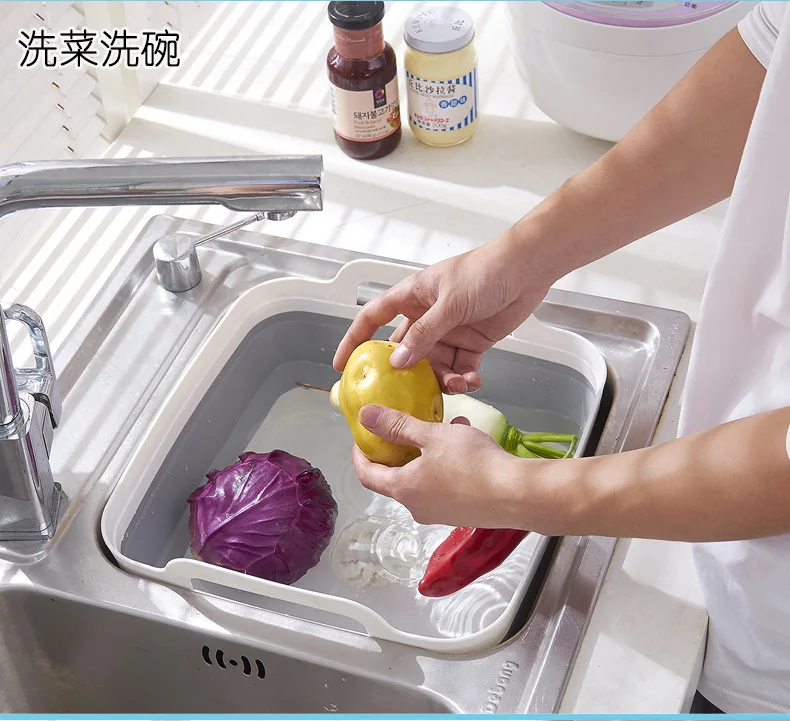Foldable fruit vegetable storage basket Container Creative Portable Kitchen Cleaning Tools Camping Fishing Outdoor Accessories    (14)