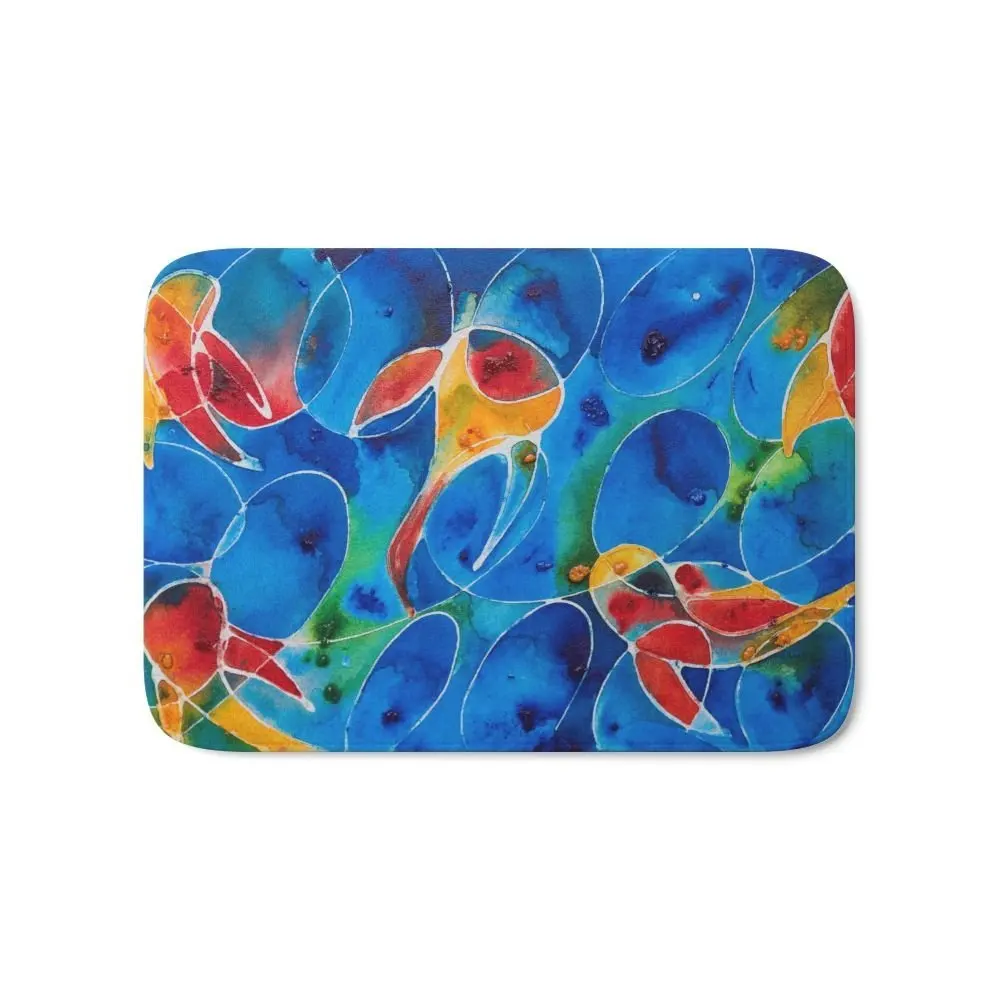 Koi Pond 2 - Liquid Fish Love Art Bath Mat 17" x 24"