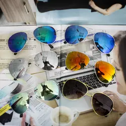 Mix Цвета 2016 Распродажа дизайнерские синие зеркальные солнцезащитные очки Для мужчин серебряное зеркало Винтаж солнцезащитные очки Для