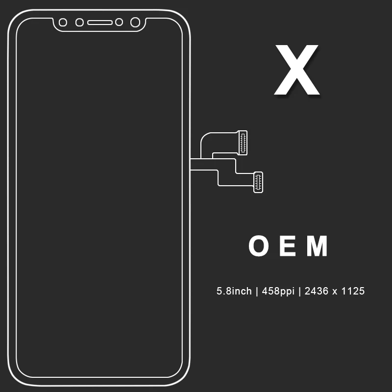 For AAA&Tianma&OLED&OEM quality 100% new For iPhone X LCD display touch screen Replacement  Digitizer best for mobile phone