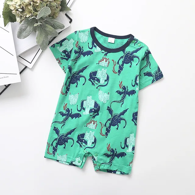 US $6.30 Summer New Fashion Newborn Infant Baby Boy Girl Cartoon Dinosaur Romper Jumpsuit Outfits Clothes Wh