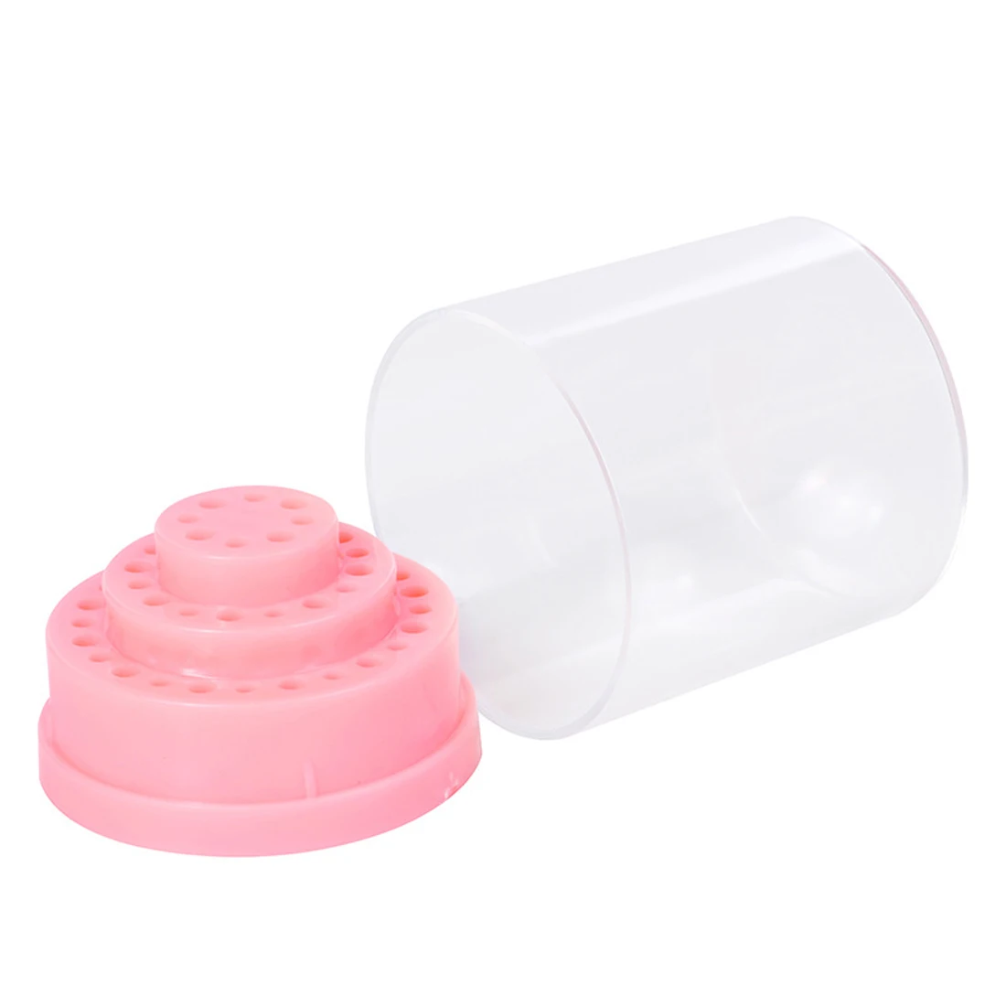 

Pro Nail Art Container Storage Box 48 Holes Nail Drill Bit Holder Exhibition Stand Display With Acrylic Cover Manicure Tool