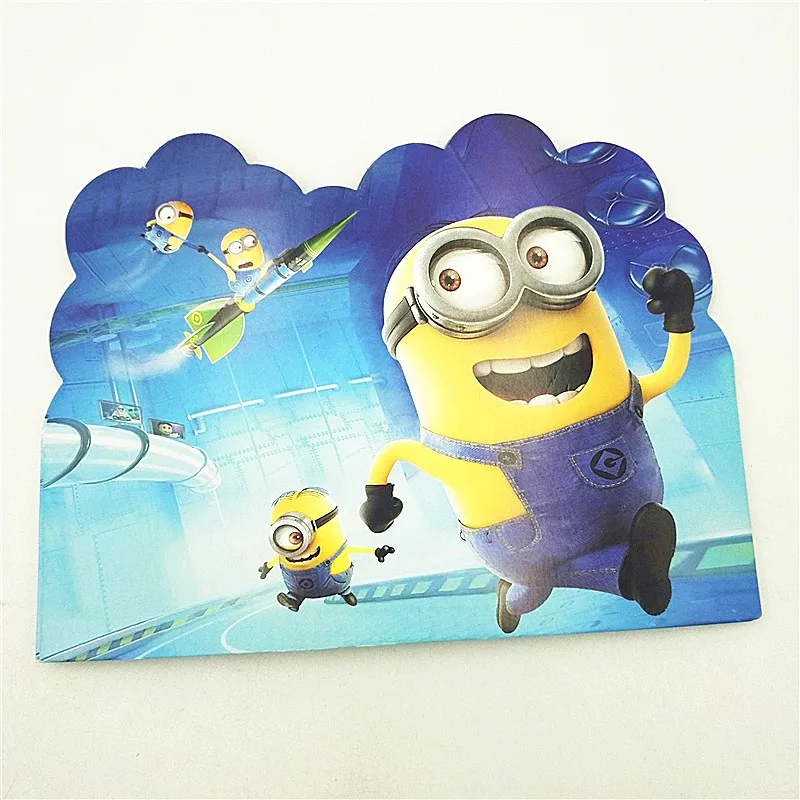 

10pcs/lot Cartoon Minions Party Supplies Invitation Card Children's Birthday Party Decorations Kids Festival Supplies