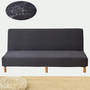 

WLIARLEO Knitting Fabric Waterproof Cover For Couch Anti-Cat Catch Sofa Slipcover Stretch Solid Polyester Black cover sofa