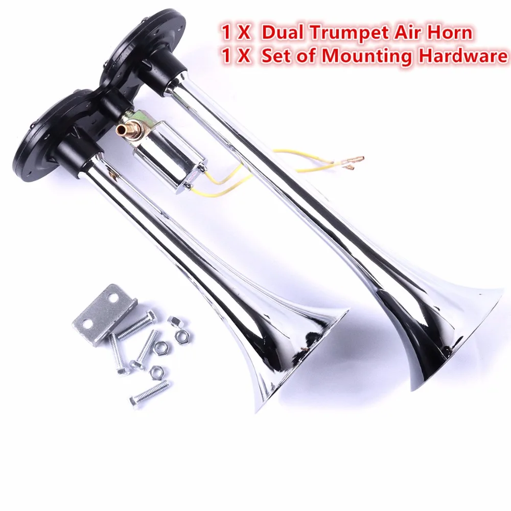 NEW 1* Dual Trumpet Air Horn+1* Set of Mounting Hardware for Car Car