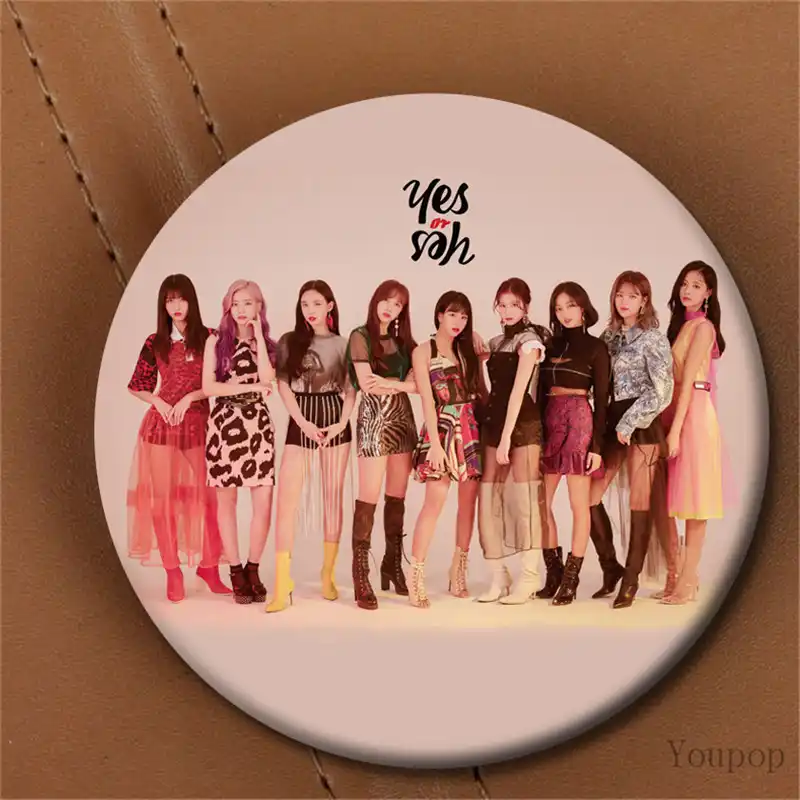 Youpop Kpop Twice The 6th Mini Album Yes Or Yes Jeongyeon Dahyun Nayeon Momo Photo Badge Pins Brooches For Clothes Hat Backpack Aliexpress
