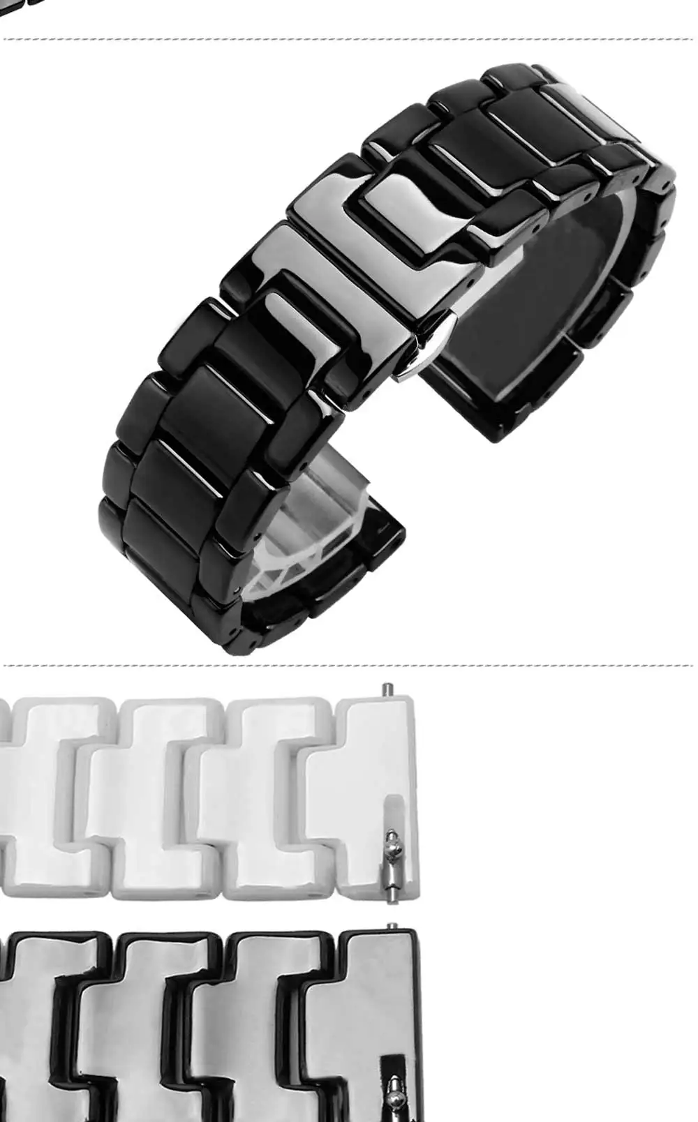 Высококачественный керамический ремешок для часов 14 15 16 17 18 19 20 21 22 мм черный белый ремешок для часов для мужчин и женщин браслет