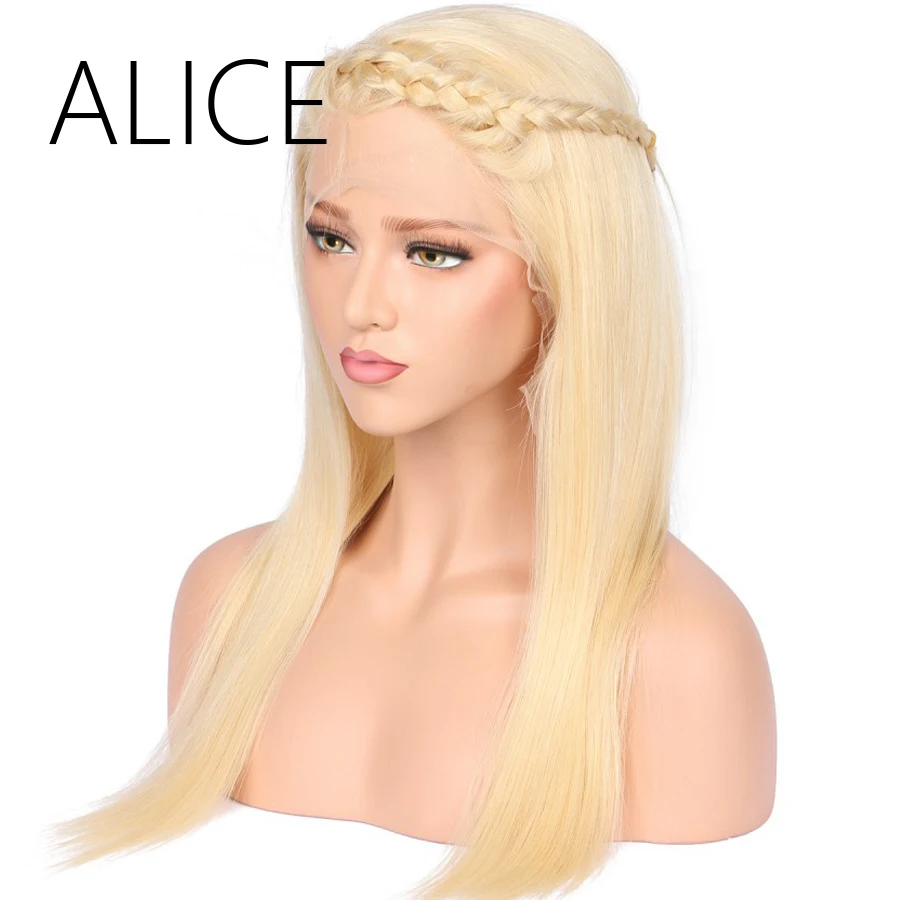 ALICE 150% Density Blond Lace Front Human Hair Wigs With Baby Hair Bleached Knots 12-20 Inch Straight Remy Brazilian Lace Wig straight-human-hair-wigs : image ALICE 150% Density Blond Lace Front Human Hair Wigs With Baby Hair Bleached Knots 12-20 Inch Straight Remy Brazilian Lace Wig straight-human-hair-wigs