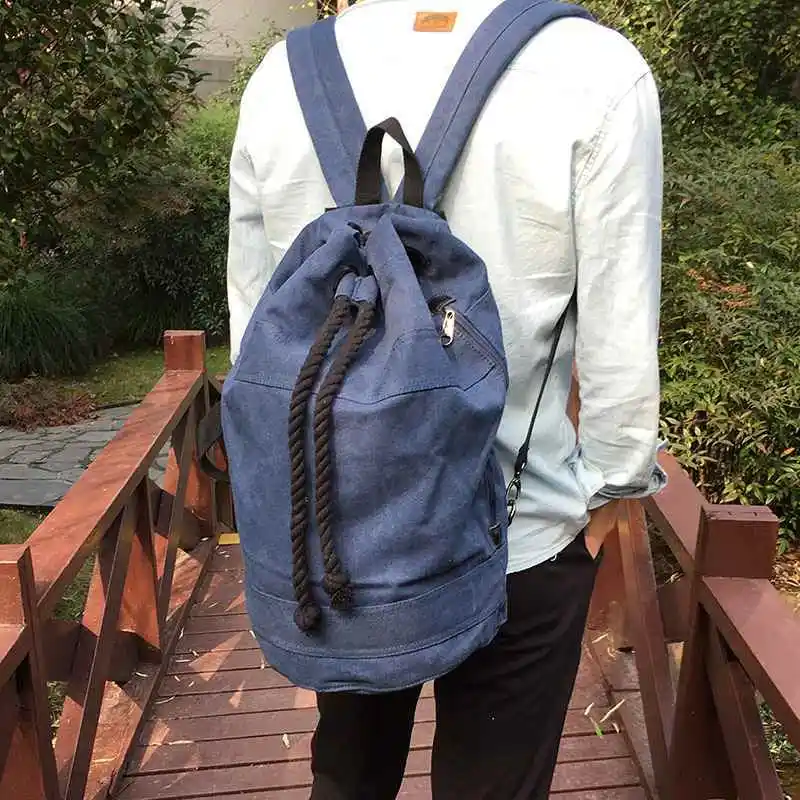 Scione Unisex Mochila de lona 2 diferentes tamaños cubo Mochila de equipaje de viaje bolso Casual los hombres portátil Mochila Scione Unisex Mochila de lona 2 diferentes tamaños cubo Mochila de equipaje de viaje bolso Casual los hombres portátil Mochila