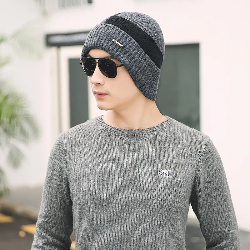 Neck Warmer Knitted Ski Bibs Hat Winter Snow Sport Skateboard Men Beanie Skullies Beanies Thicken Plus Velvet Scarf Mask