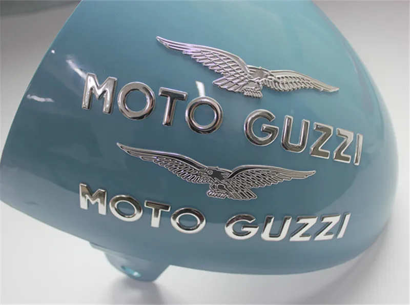 MOTO GUZZI FLAG HELMET 3D REFRACTIVE REFLECTING STICKERS EMBLEM OVAL ITALY