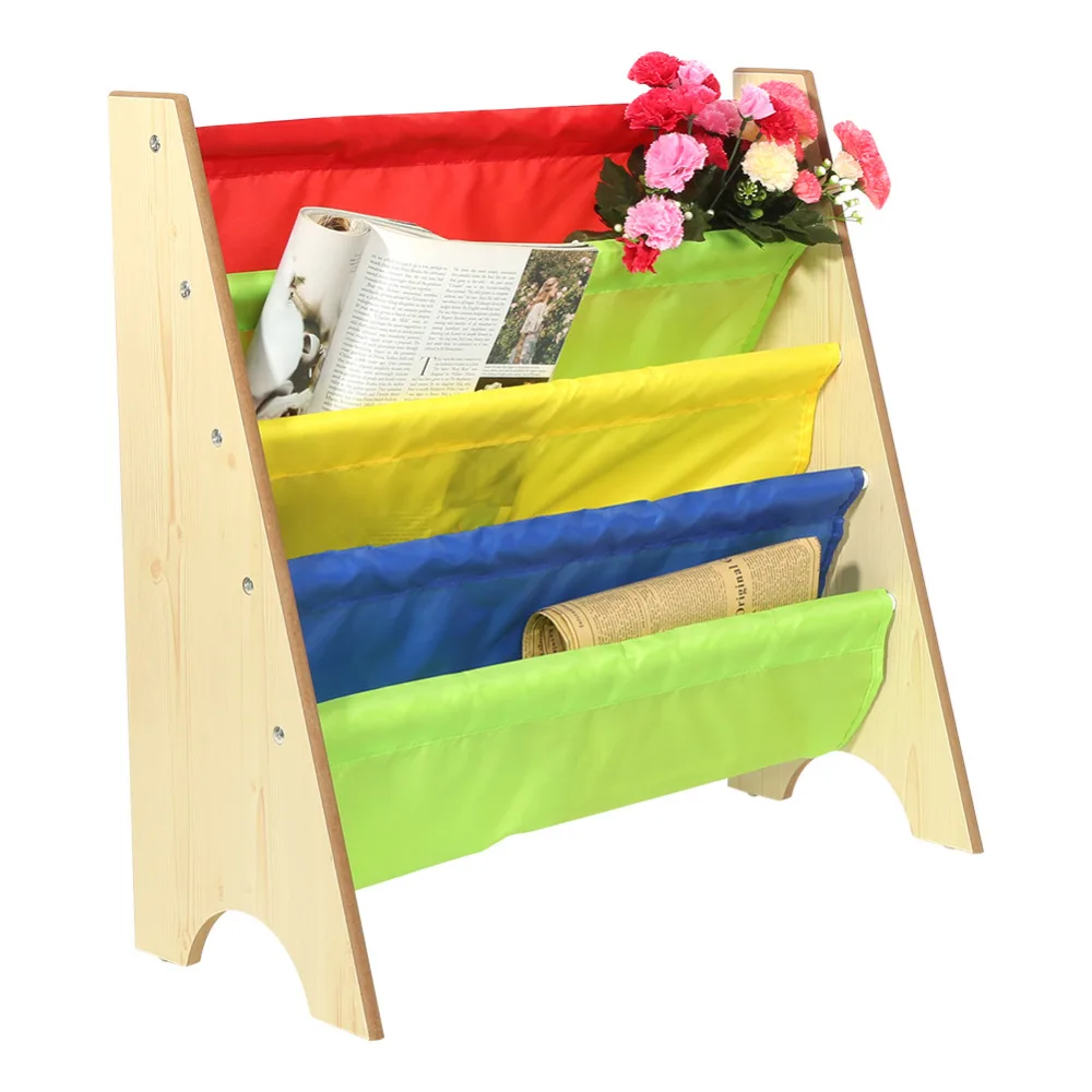 Многоцветная детская мебель, деревянный книжный шкаф, полка для хранения журналов, карманная книжная полка