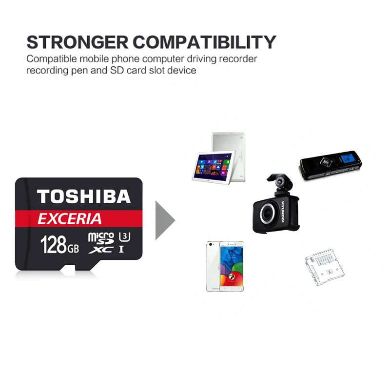 TOSHIBA 128GB Max UP 90MB s Micro SD Card SDXC U3 SDHC 64GB 32GB 16GB Class10 3