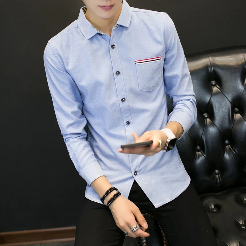 2017 Spring New Fashion font b men s b font casual long sleeved big size font