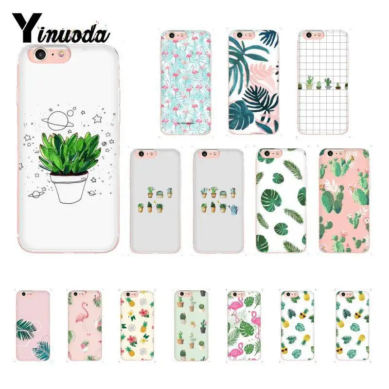 Yinuoda Модный милый с рисунком кактуса ананаса Женский Для iPhoneX XSMAX 6 6s 7 7plus 8 8plus 5