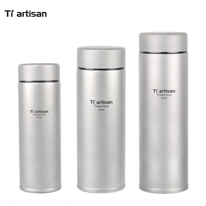 

Vacuum Insulated Flask Cup Double Walled Titanium Water Thermos Keeps Cold and Hot Tiartisan Ta8391Ti