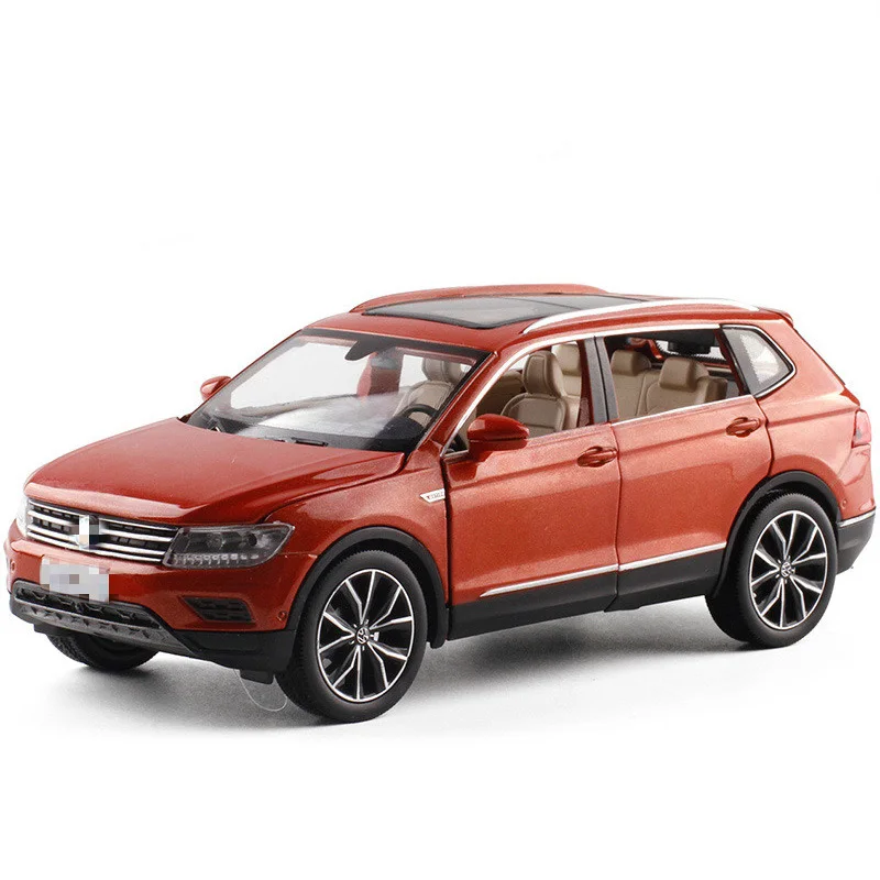 

1/32 VW Volkswagen Tiguan L SUV Alloy Sound and Light Pull Back Car Model 6 Doors Can Open Car Toy Model For Kids Birthday Gifts