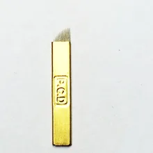 100 шт./лот ручка для мануального тату иглы 12 иглы 3D для перманентного макияжа бровей мануального татуажа бровей, игла для татуировки бровей