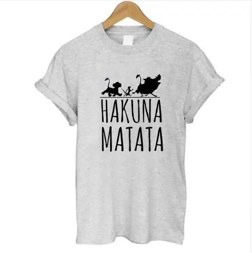 Женская хлопковая Футболка оверсайз с принтом Львов Hakuna matata|Футболки| |