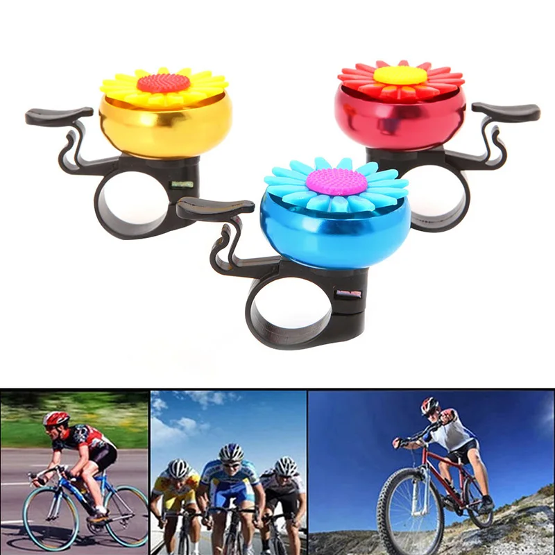 

1Pc Bicycle Bike Cycling Hat Horn Loud Alarm Handlebar Metal Flower Bell Ring