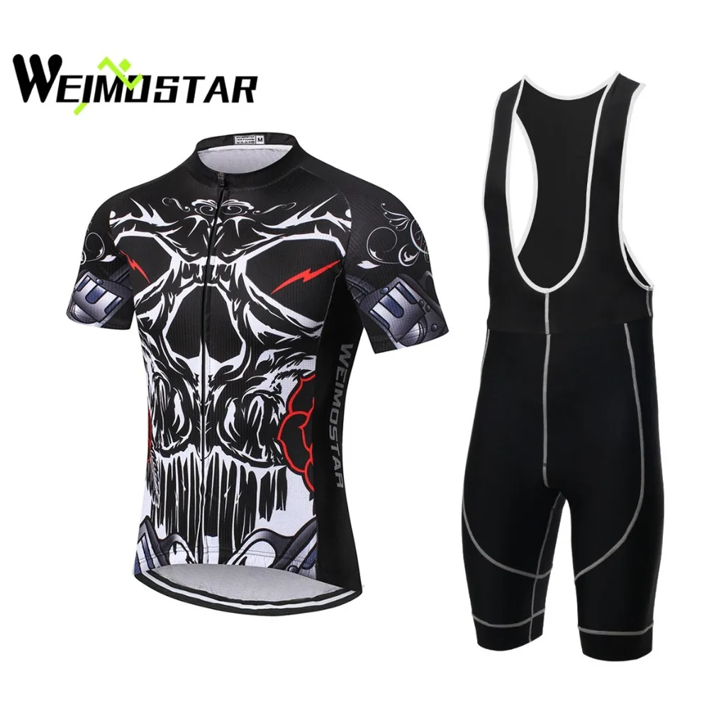 

Weimostar Fire Skull Summer Men Cycling Jersey Polyester Pro Team Bike Clothing Short Sleeve Bicycle Clothes Ropa Ciclismo Black