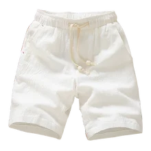 Летняя мода новые хлопковые шорты свободные мужские повседневные шорты черные белые шорты бермуды с завязками на талии для мужчин размера плюс S-5XL