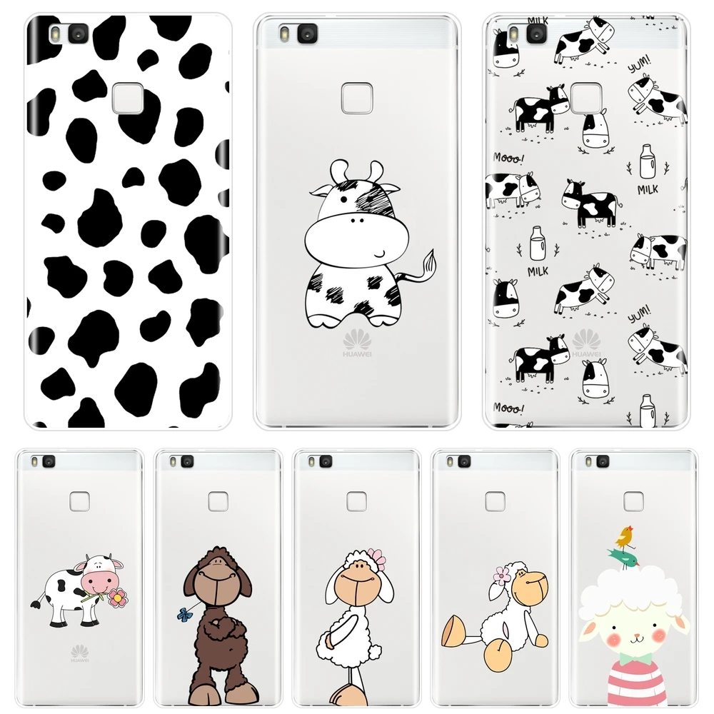

For Huawei P9 Lite Mini P10 P Smart Plus P20 Pro P8 P9 P10 P20 Lite 2017 Phone Case Silicone Cow Sheep Animal Soft Back Cover