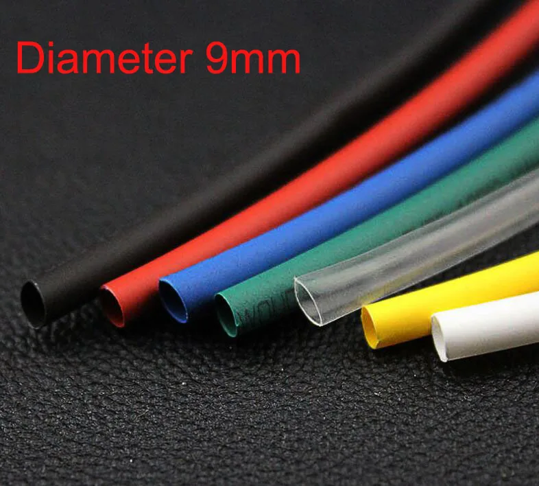 Black/Red/Yellow/White/Clear/Greed/Blue 9mm Diameter Polyolefin Heat Shrinking Tube 10M 32.8ft | Обустройство дома