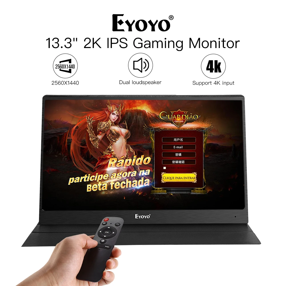 Eyoyo 13 &quotПортативный ПК игровой монитор 2540x1440 Высокое разрешение ips CCTV с HDMI входом