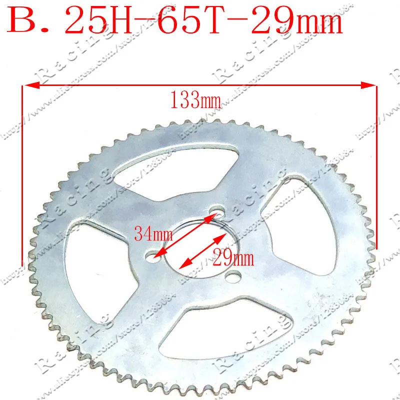 55T 65T 68T 25H 29 мм Задняя звездочка Мини Мото ATV Quad Dirt Pit Pocket Bike Cross 47cc 49cc запчасти