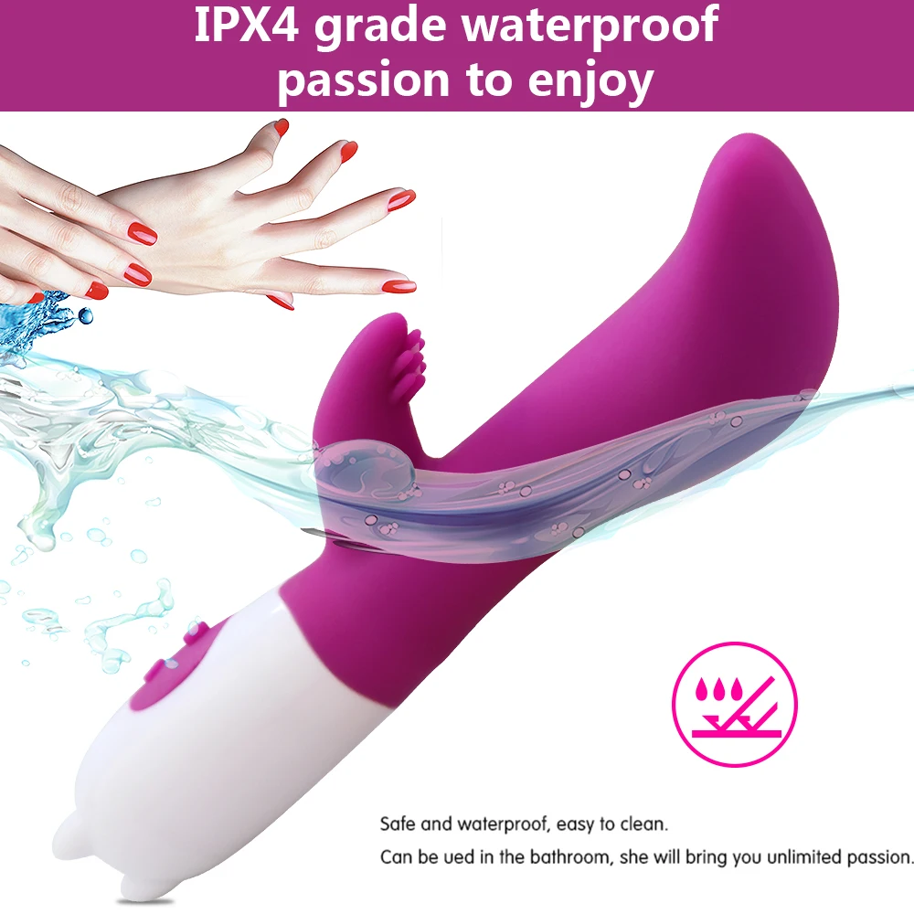 USB Rechargeable 10 speed Vibrator Dual Motor Powerful Dildo G spot Oral Clit Barbed Vibrators Sex Toys for Woman